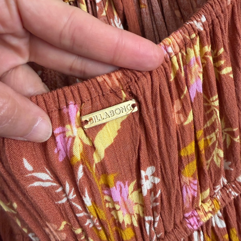 Billabong Rust Floral Midi Dress - Picture 6 of 10